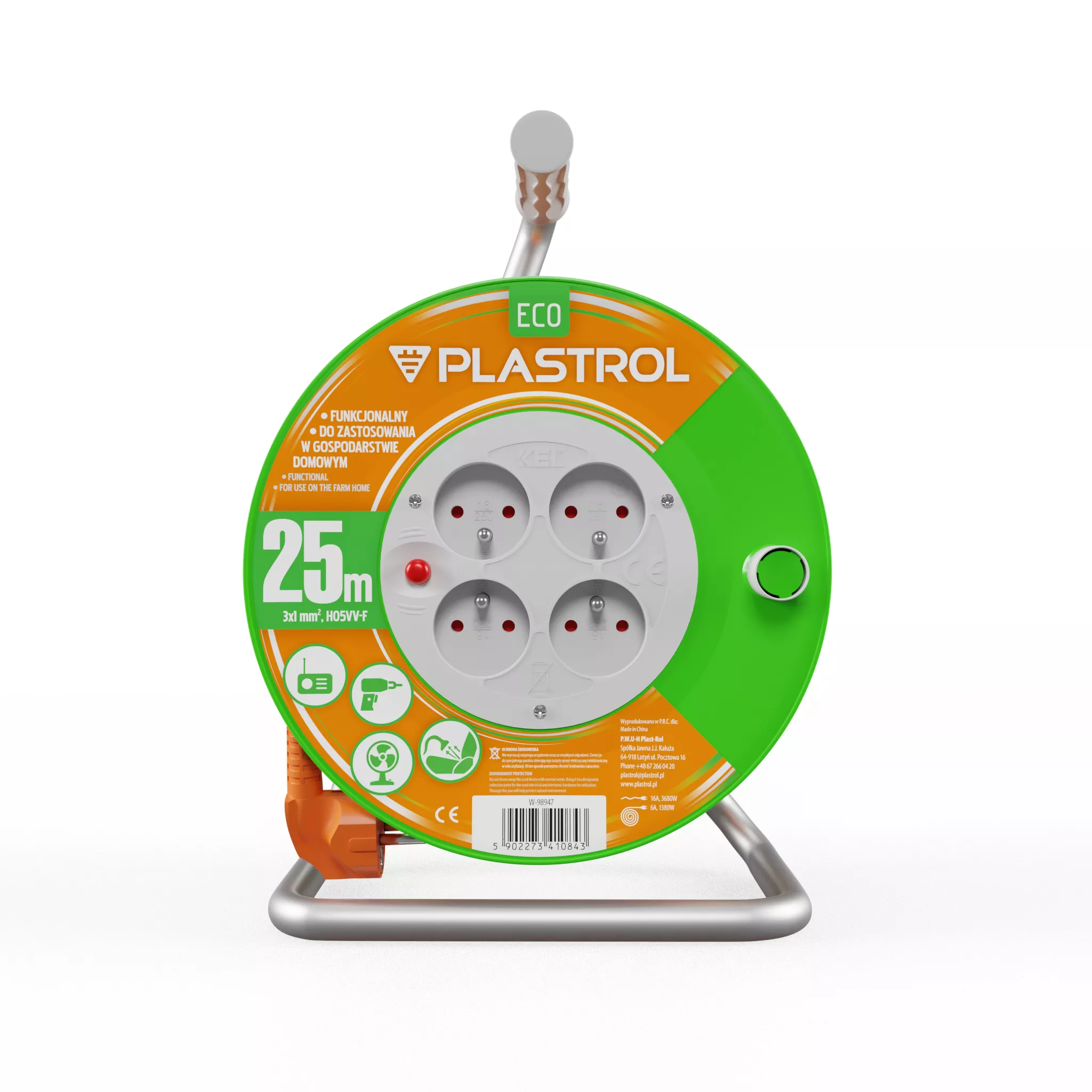 Przedłużacz bębnowy warsztatowy 25 m 3x1