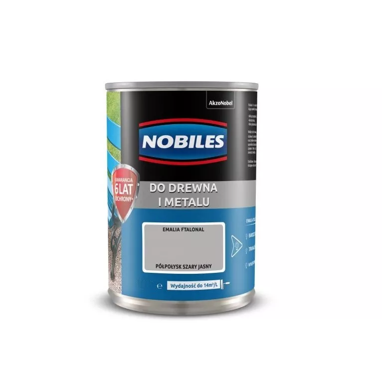 Farba olejno-ftalowa do drewna i metalu 0,7 l szara jasna Nobiles