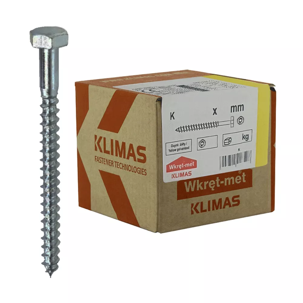 Wkręt do drewna z łbem sześciokątnym 8 x 60mm