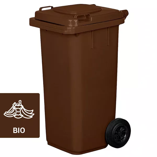 Kosz na śmieci 120 l brązowy
