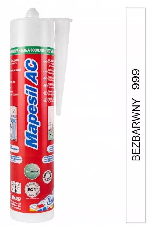 Silikon Mapesil AC 999 Bezbarwny