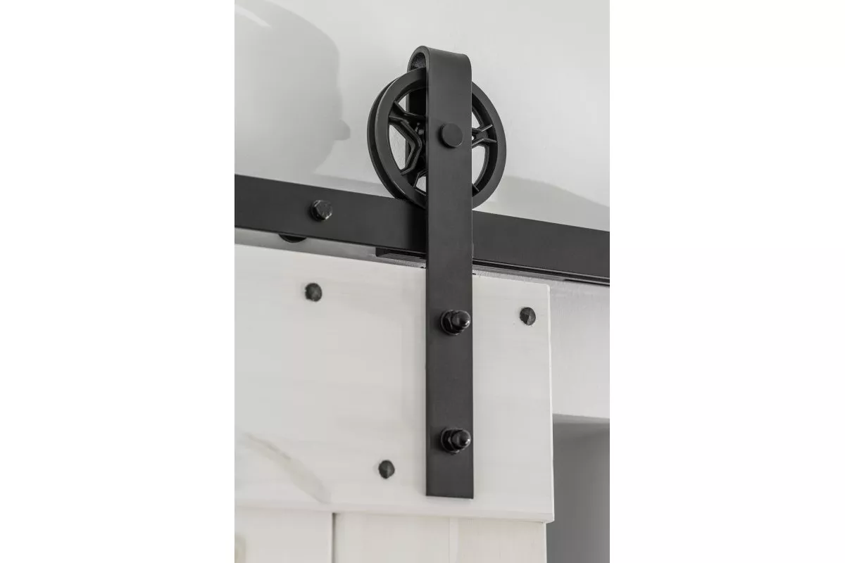 System przesuwny LOFT 200 cm czarny mat, drzwi przesuwne, duże koła