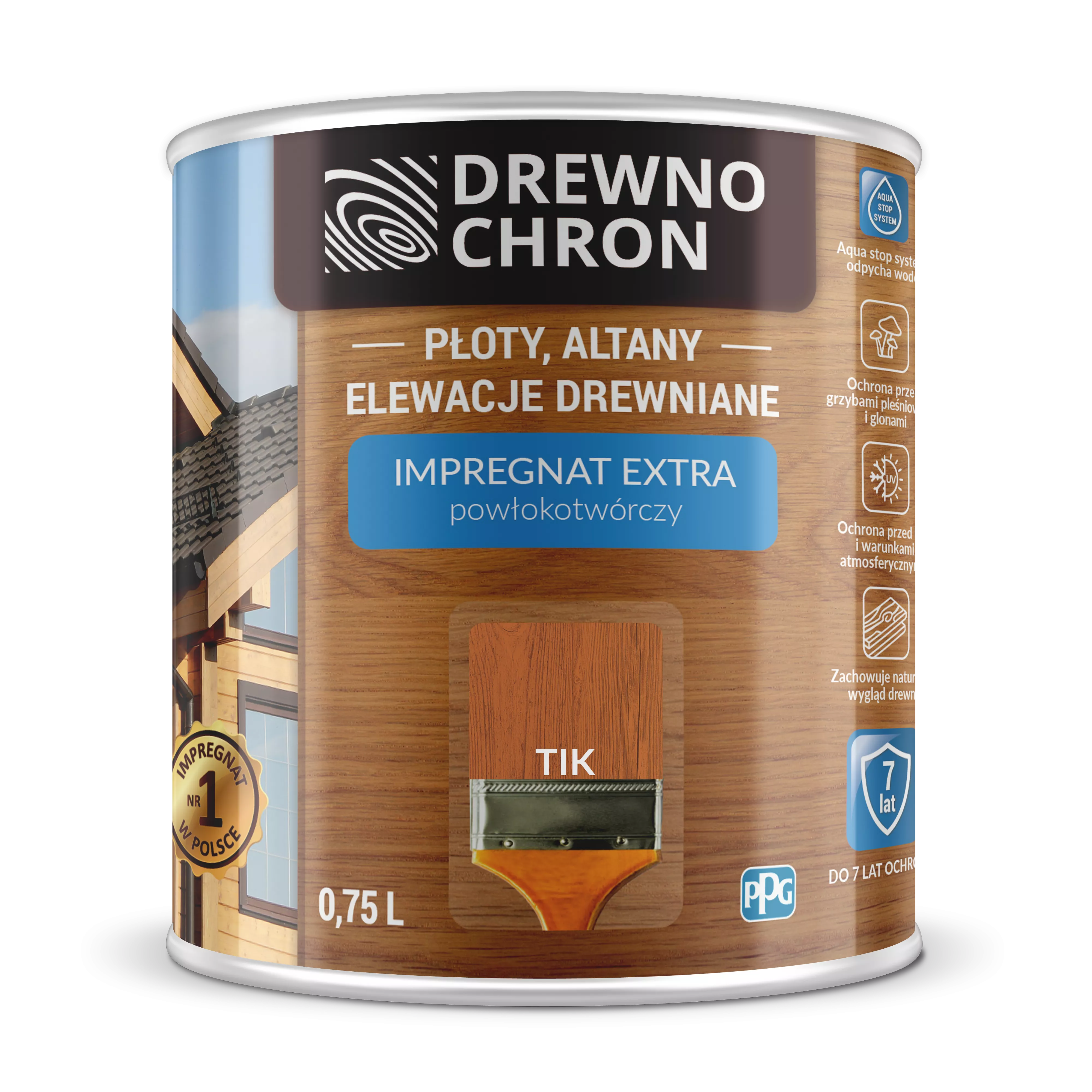 Impregnat do drewna Drewnochron  0.75 l tik