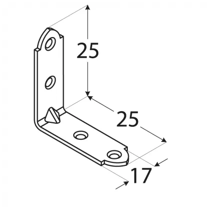 Kątownik wąski ocynkowany 25x25x17 mm KWO1
