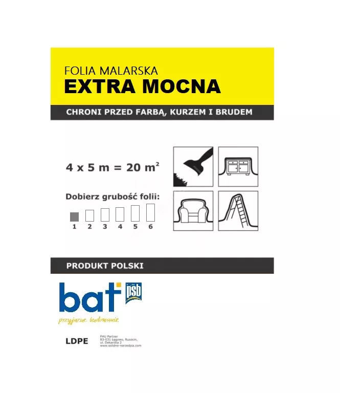 Plandeka malarska 4x 5m extra mocna Bat