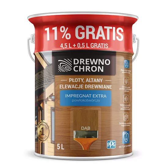 Impregnat do drewna Drewnochron  4.5 l dąb