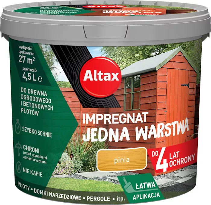 Impregant do drewna Jedna Warstwa 4,5 l pinia Altax