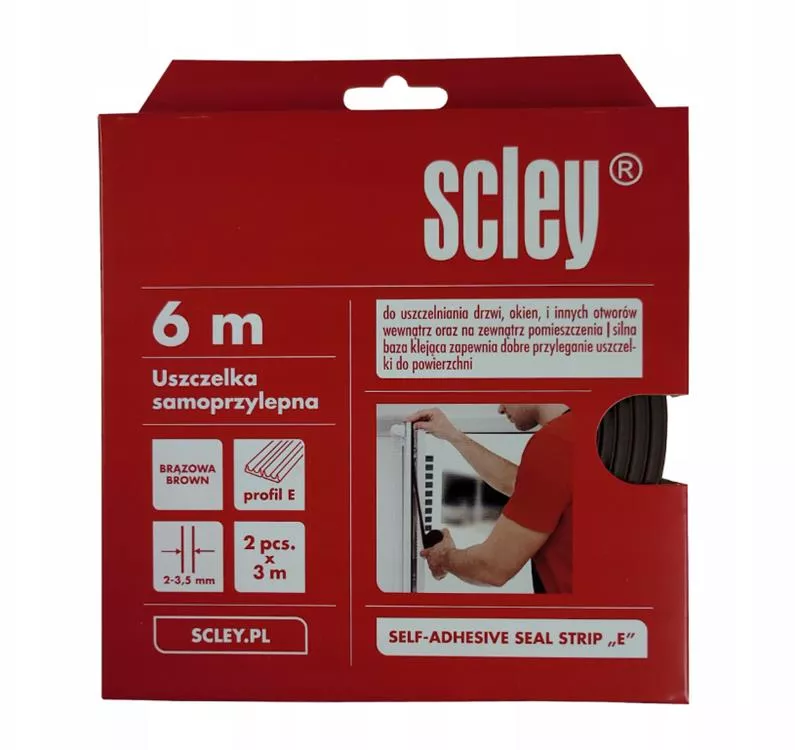 Uszczelka do okien i drzwi brąz 2x3m