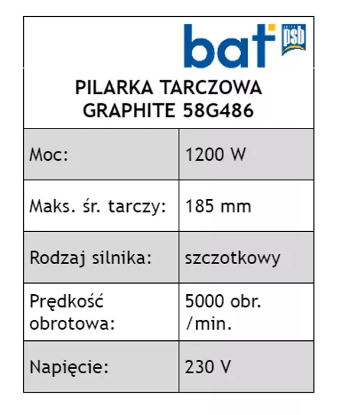 Pilarka tarczowa 1200 W Graphite