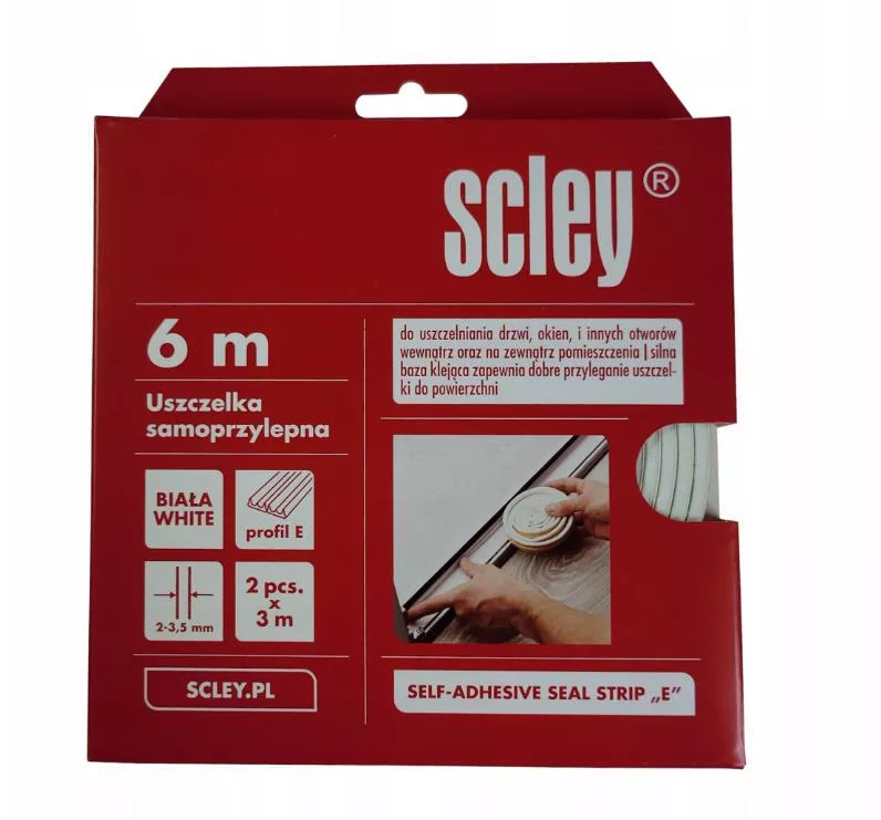 Uszczelka do okien i drzwi biała 2x3m