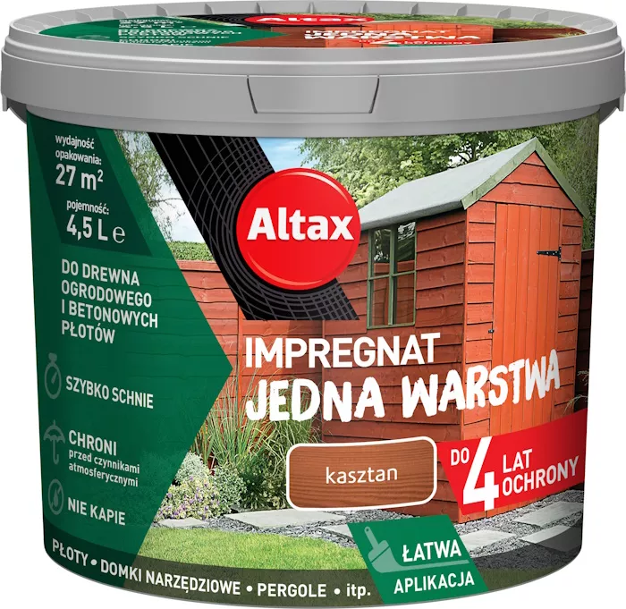 Impregnat do drewna Jedna Warstwa 4,5 l kasztan Altax 