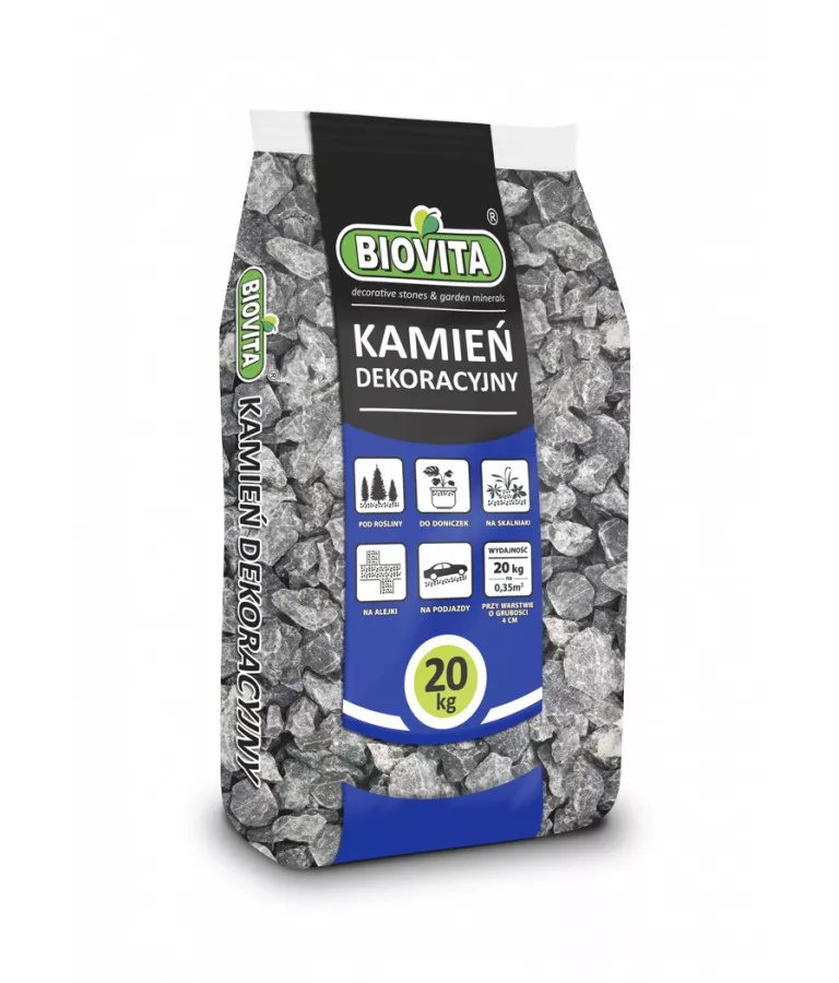 Kamień grys 15-22 czarny Bazalt 20 kg Biovita