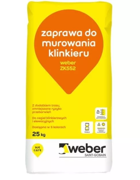 Zaprawa do klinkieru ZK 552, Z12 grafit, 25 kg Weber