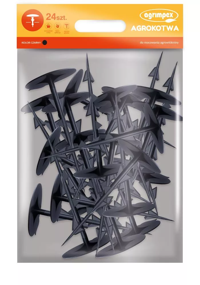 Szpilki do mocowania włókniny czarne 